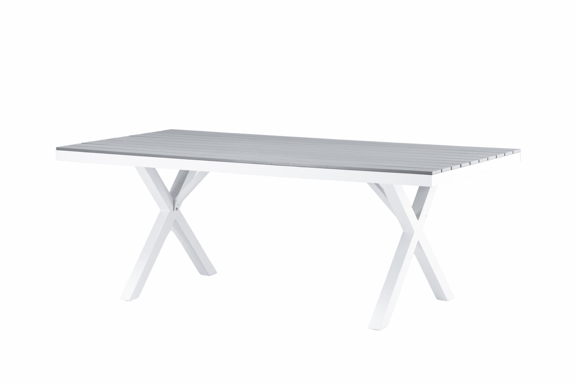 GARTENESSTISCH GARCIA Grau 100x200x74 cm - Grau, Metall (200/100/74cm) - FURNLUX