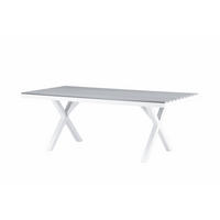 GARTENESSTISCH GARCIA Grau 100x200x74 cm - Grau, Metall (200/100/74cm) - FURNLUX