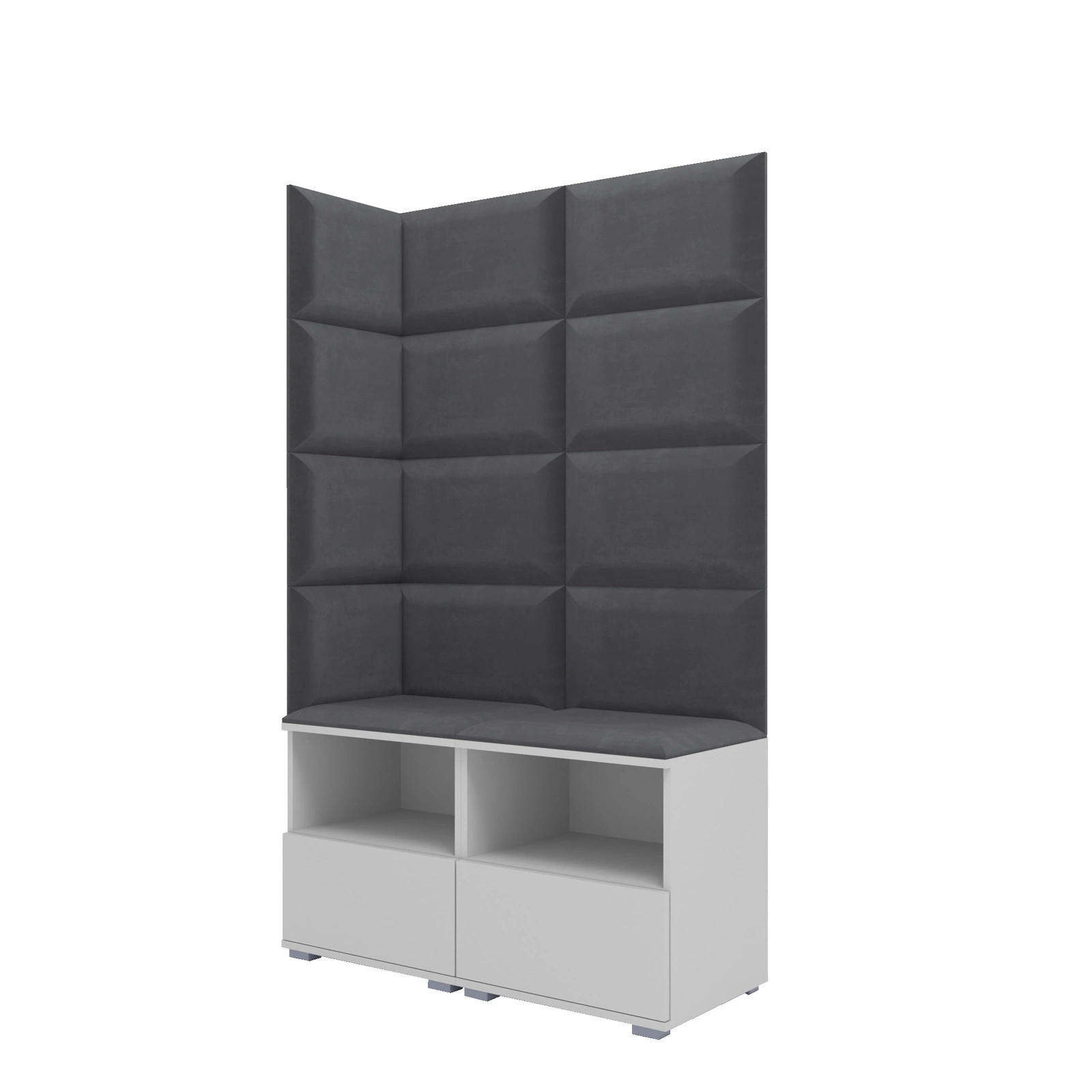 XXXLutz Garderoben-Set Weiß, Dunkelgrau 100x174x40 cm