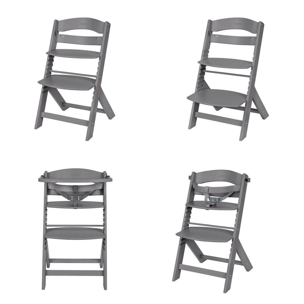 KINDERHOCHSTUHL Nordy Holz grau Kinderstuhl Fußstütze verstellbarer Sitz - Grau, Holz (44/79/49cm) - Kikka boo