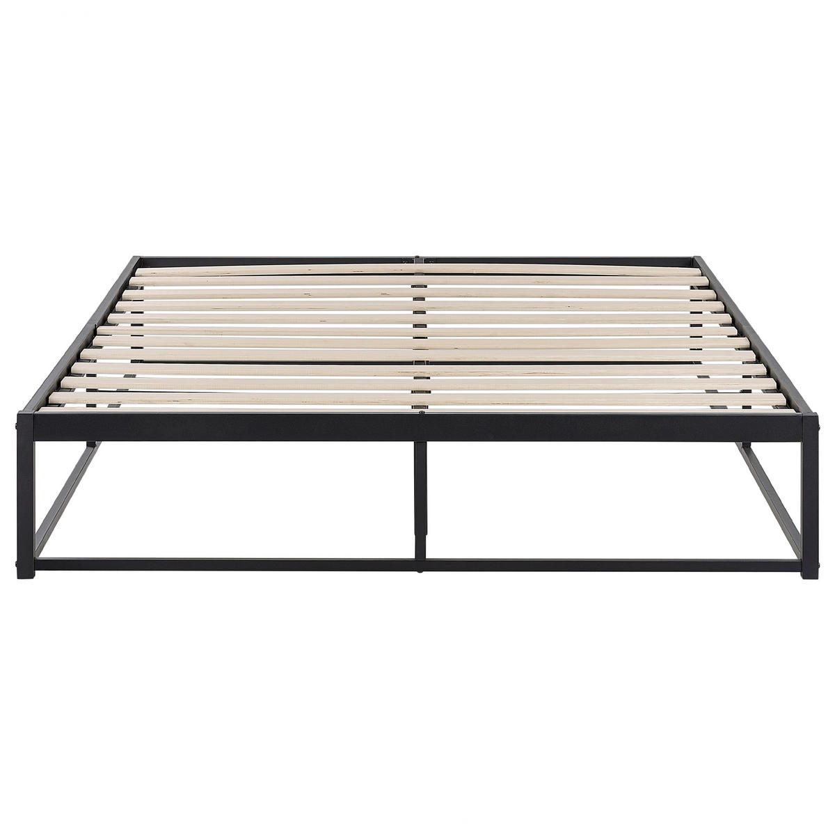 BETT mit Lattenrost 140/200 cm Schwarz Viry - Schwarz, Metall (140/200cm) - Beliani