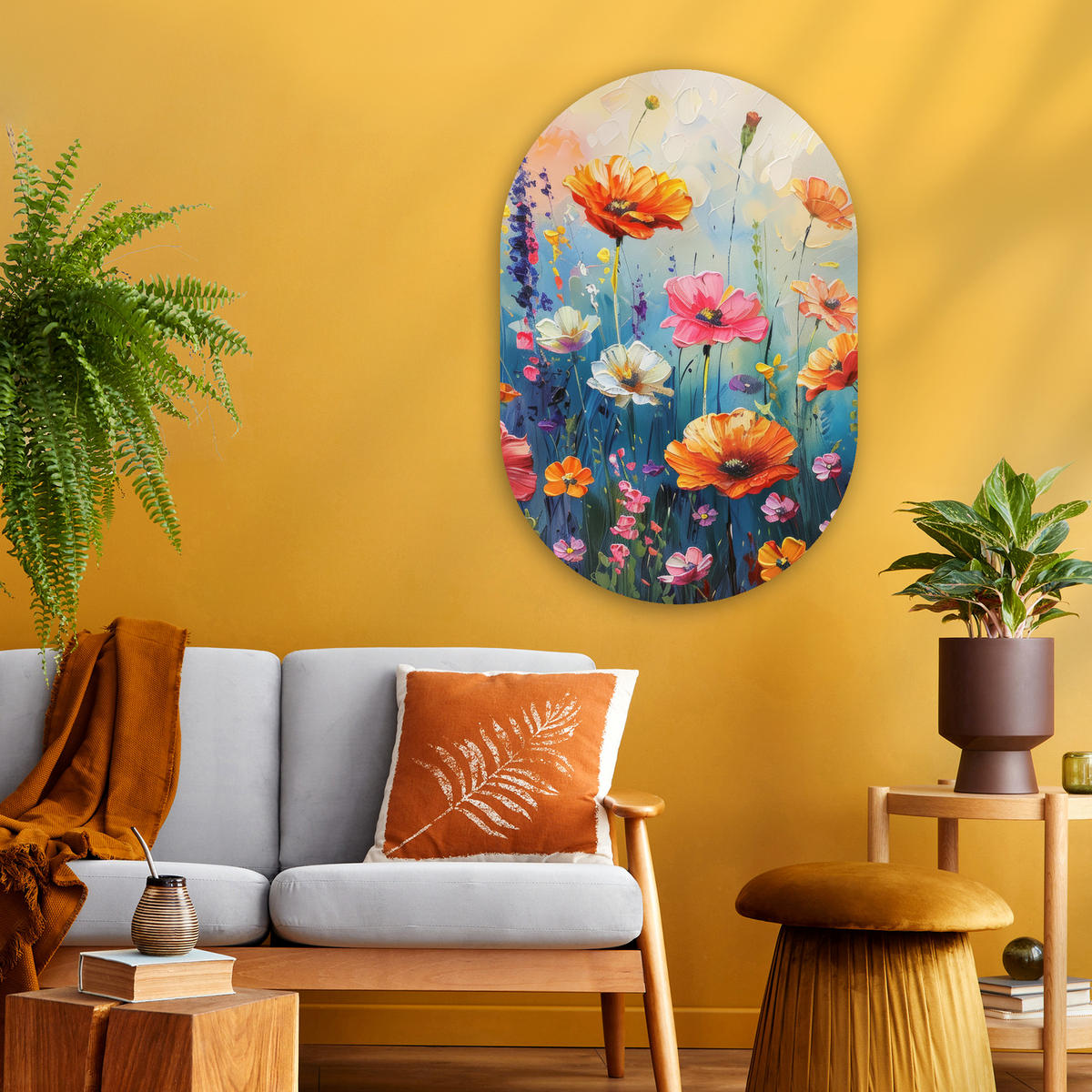 WANDBILD Blumen - Natur - Aquarell - Kunst 60x90 cm - Multicolor, Kunststoff (60/90cm) - MuchoWow