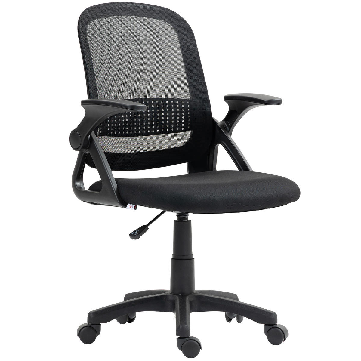 DREHSTUHL atmungsaktiv klappbare Arme Lendenstütze ergonomisch Schwarz - Schwarz, Kunststoff (57.5/101/60cm)