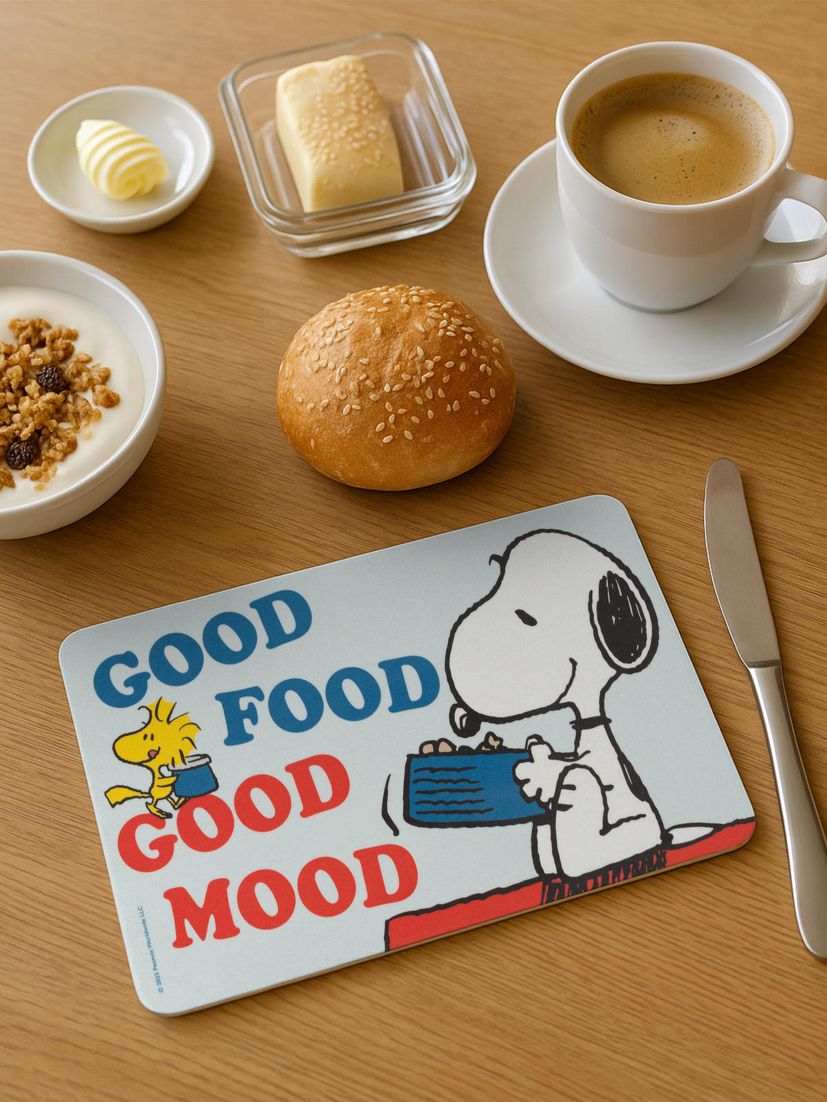 BRETTCHEN The Peanuts Snoopy Good food good mood Blau 14,5 x 23,5 cm - Blau, Kunststoff (14.5/23.5cm) - United Labels