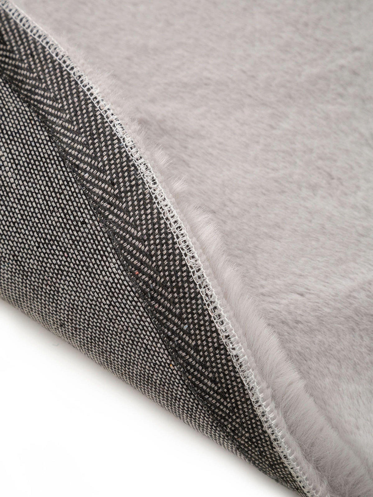 KUNSTFELL-TEPPICH Dave Grau ø 80 cm rund - Grau, Textil (80/80cm) - benuta Nest