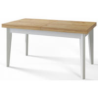 ESSZIMMERTISCH SKANDI, ausziehbarer Tisch: 120-160X80X78 cm, Farbe: CRAFT, mit Holzbeinen in Farbe Weiß - Weiß/Braun, Holzwerkstoff (120/80/78cm) - Alpi-Möbel