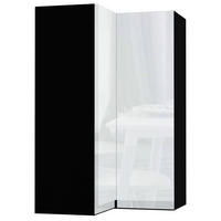 ECKHÄNGESCHRANK Avellino W14/60 Schwarz / Weiß Acryl Hochglanz 60 / 60 / 96cm - Weiß Hochglanz/Schwarz, Holz/Holzwerkstoff (60/96/60cm) - Feldmann-Wohnen