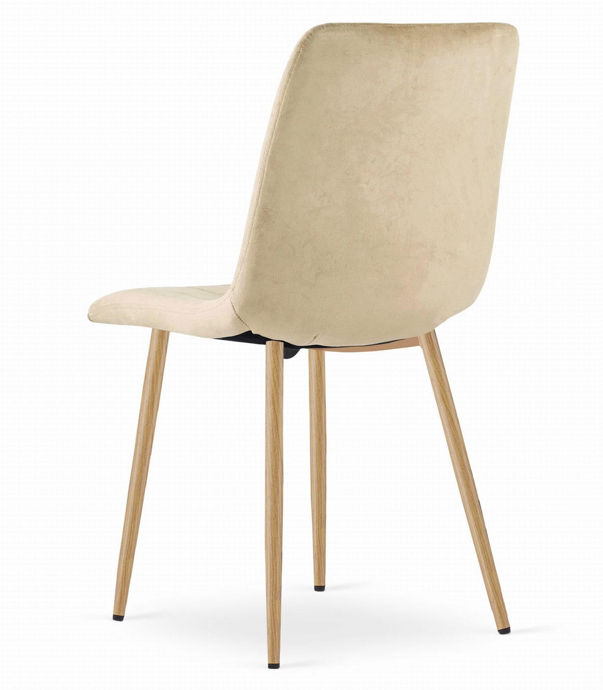 ESSZIMMERSTUHL Beigefarbener Velours, Sitzpolster, Metallfüße in Holzoptik, Modernes Design - Beige, Textil (46/86/56cm) - Best For Home