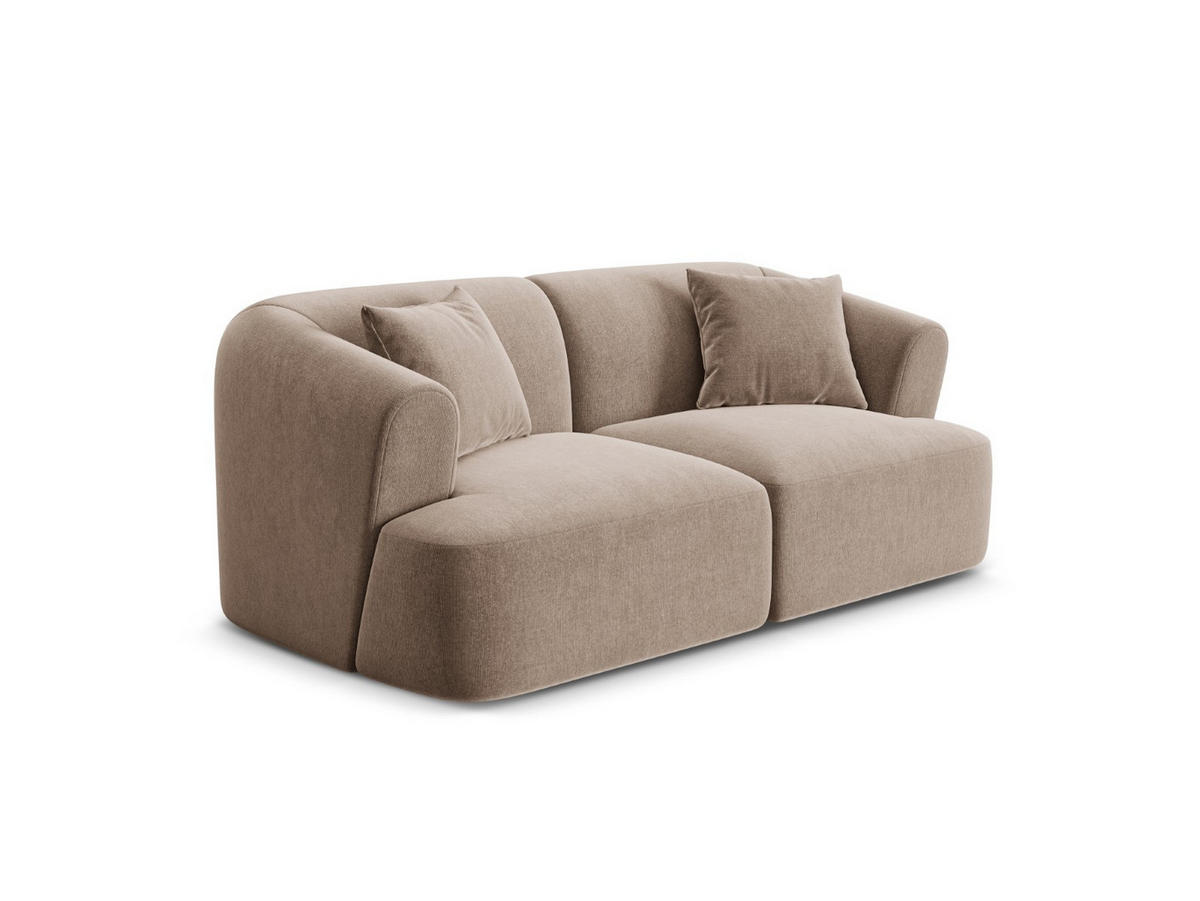 MODULARES-SOFA Campi aus Samt dunkelbeige 2 Sitzplätze - Mokka, Textil (90/70/180cm) - Cosmopolitan Design
