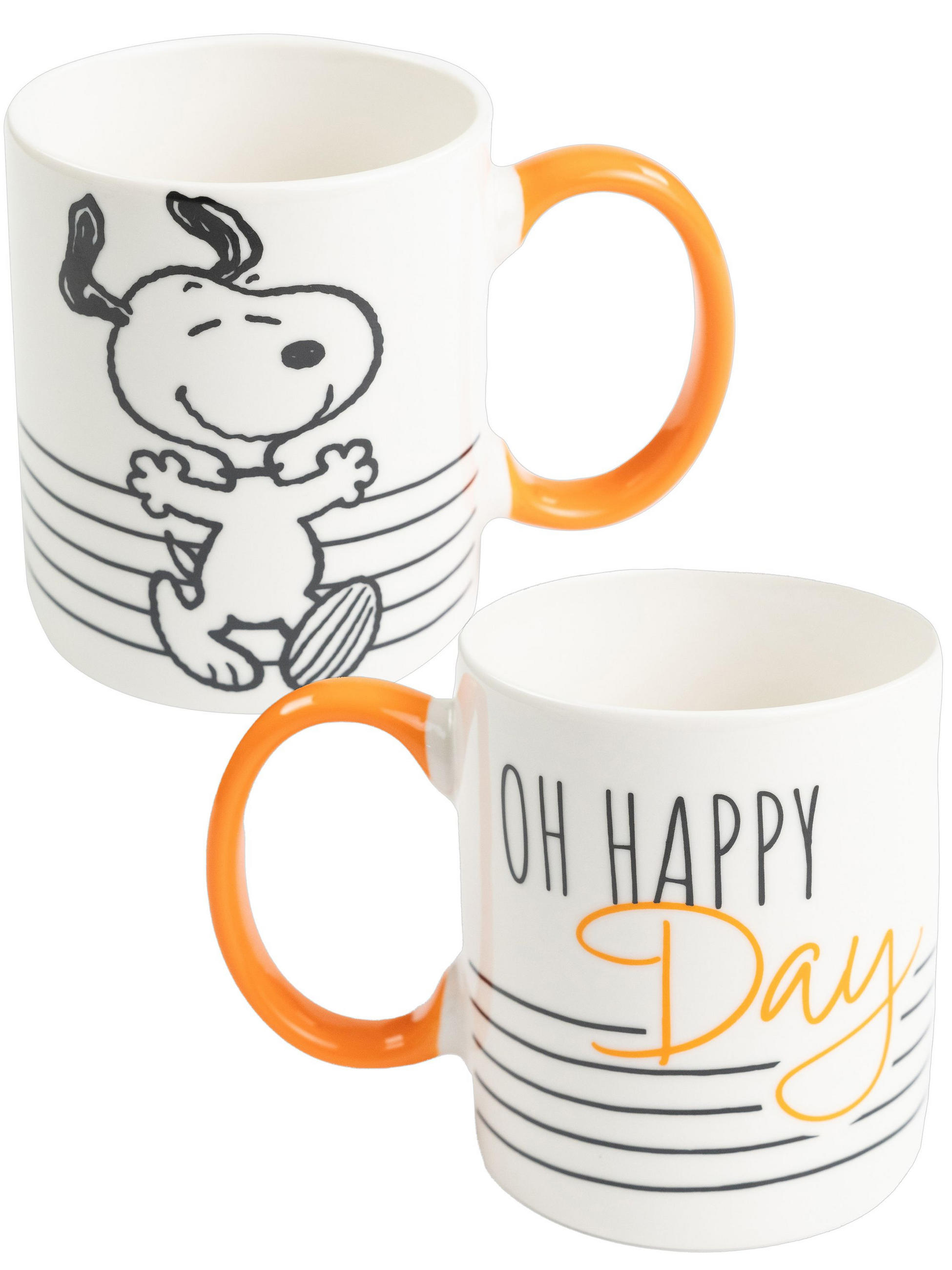 KAFFEEBECHER The Peanuts Snoopy Oh Happy Day Weiß 320 ml - Weiß, Keramik (0.32L) - United Labels