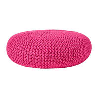 STRICK-POUF pink, Bodenkissen rund 70/70/23 cm - Pink, Textil (70/23/70cm) - Homescapes