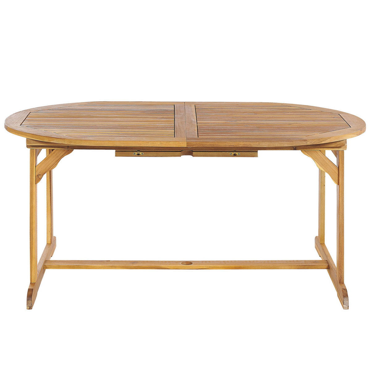 GARTENTISCH Akazienholz hellbraun 160/220/100 cm ausziehbar Maui - Hellbraun, Holz (160/100/74cm) - Beliani