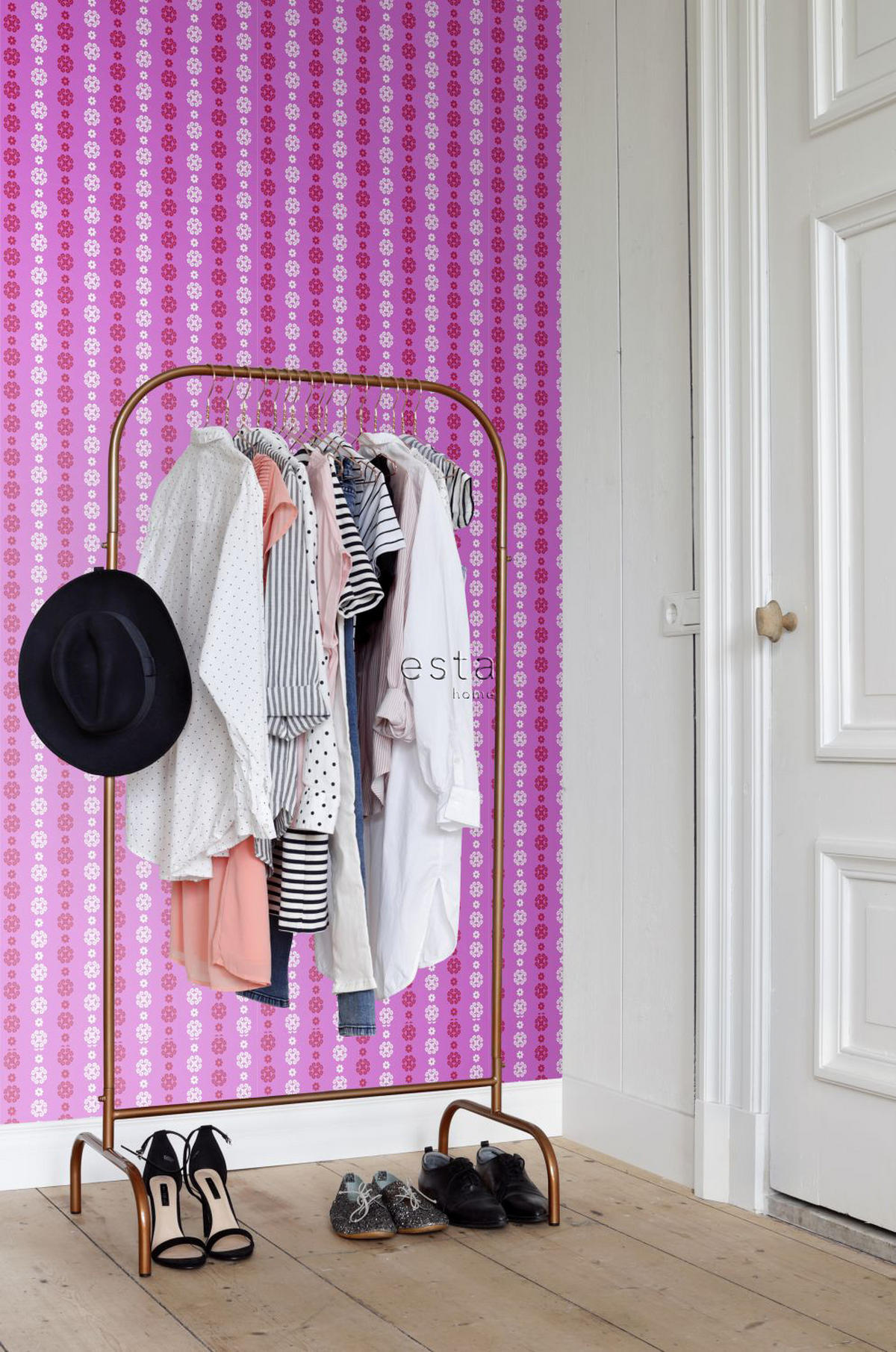 TAPETE Spitzemotiv 53 cm x 10.05 m - Pink, Papier (53/0.1cm) - ESTAhome