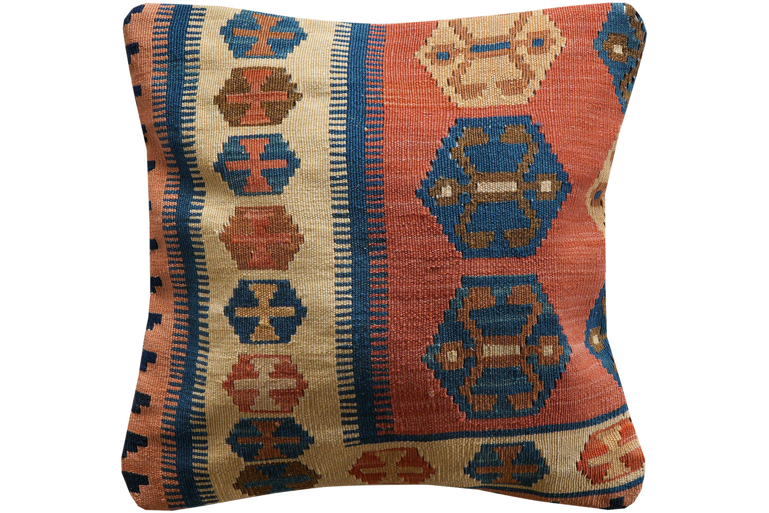 KELIM-KISSEN Mehrfarbig 50/50 cm Schurwolle - Multicolor, Textil (50/50cm) - Looma