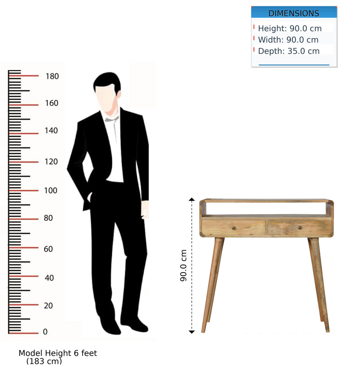 KONSOLE-TISCH in Eichen-Finish, 2 Schublades, 1 Offenes Fach, Beige - Messingfarben/Braun, Holz/Metall (35/90/90cm) - Artisan Furniture