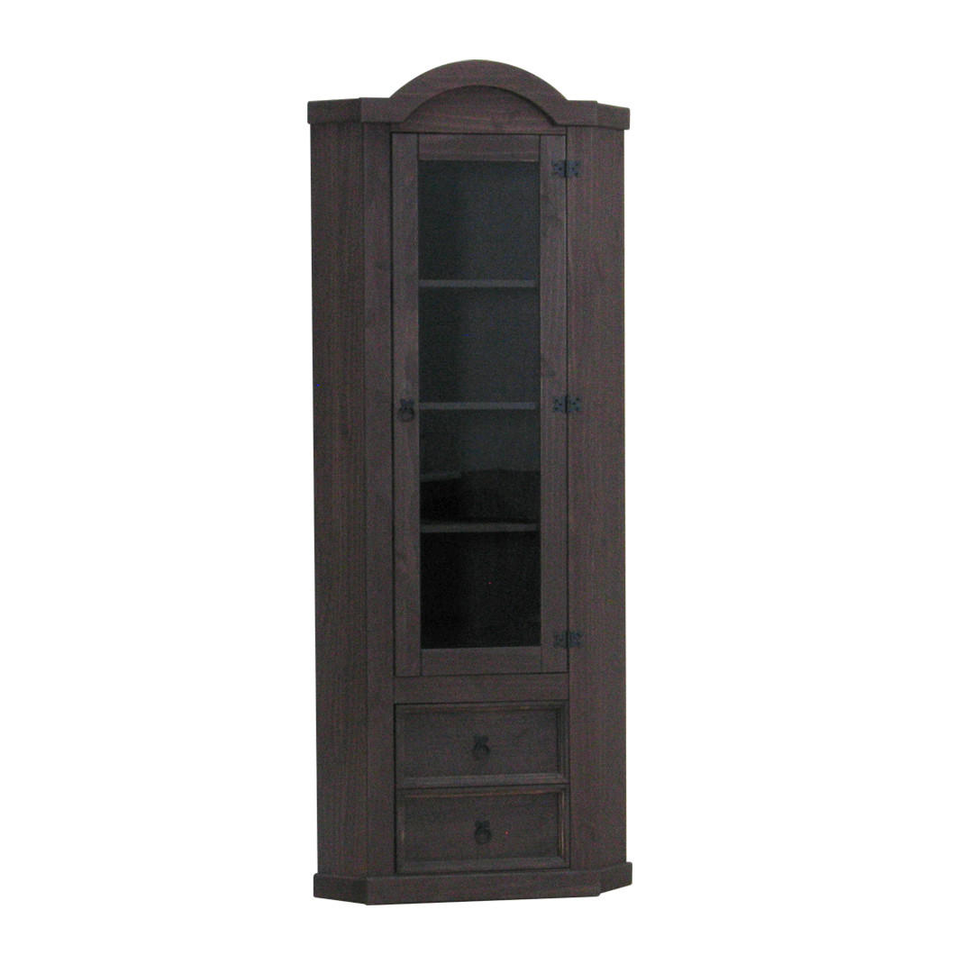 ebuy24 Eckvitrine Dunkelbraun 57x200x51 cm