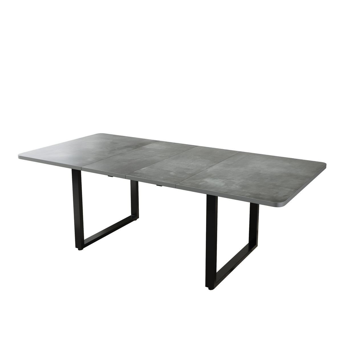 ESSTISCH ausziehbar 140-220 x 80 cm Grau MDF - Grau, Metall (220/80/75cm) - Meubliv