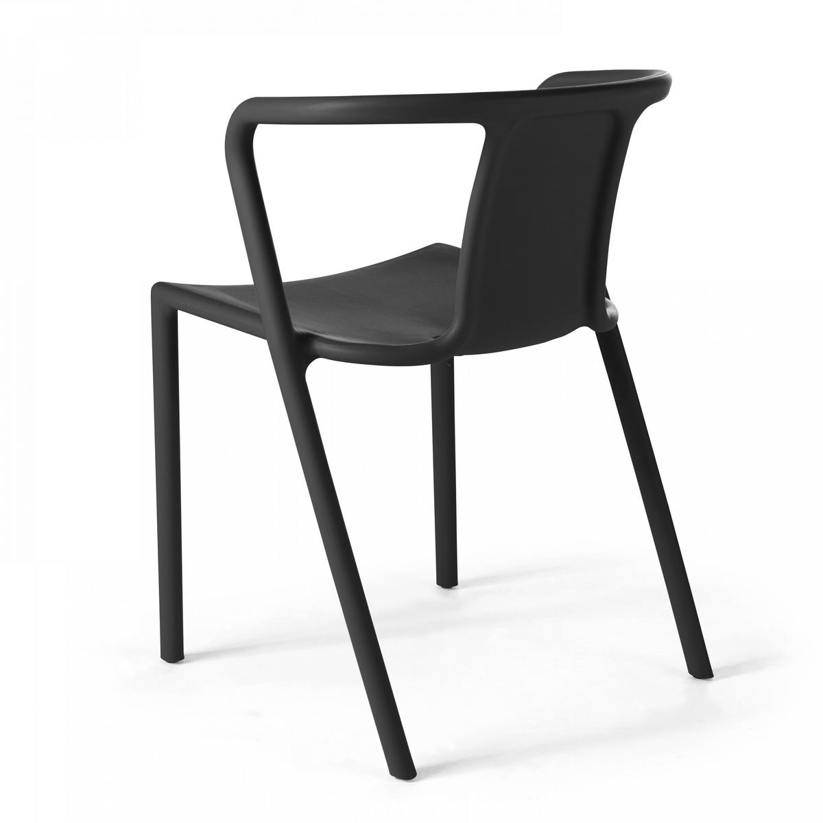 GARTENSTUHL, Schwarz - Schwarz, Kunststoff (60/80/60cm) - Oviala
