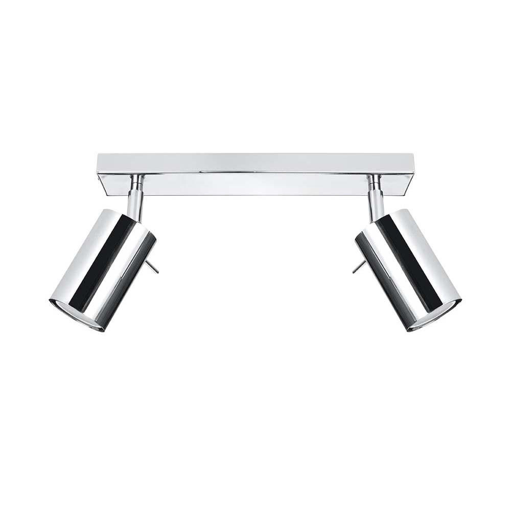 LED DECKENLEUCHTE Chrom Silber 2-flammig - Silberfarben, Metall (30/8/15cm)