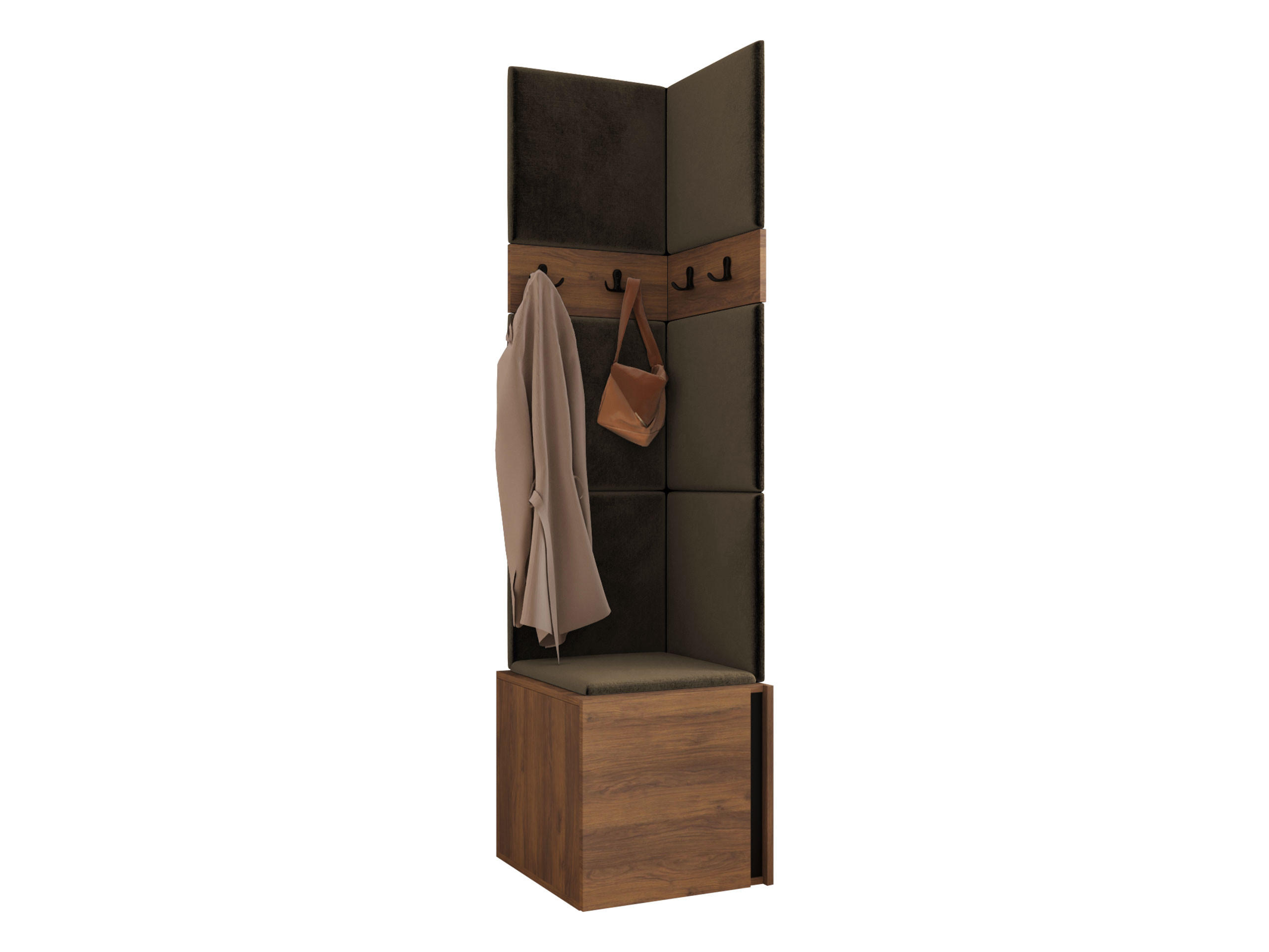 MOBILIER PENTRU HOL Orion XXI - maro/culoare lemn de nuc, material plastic/compozit lemnos (42/186/46cm) - MIRJAN24
