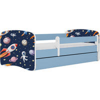 KINDERBETT Emily mit Schublade und Matratze, Blau 70x140 cm - Blau/Dunkelblau, Holzwerkstoff (140/70cm) - WFL GROUP