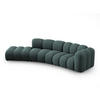 SOFA modular links Lupine aus Chenille-Stoff petrol 5 Sitzplätze - Petrol, Textil (166/70/335cm) - Micadoni