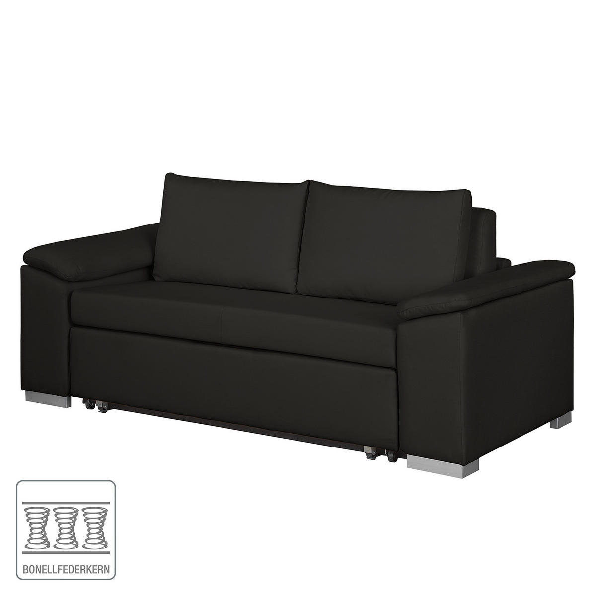 SCHLAFSOFA mit schräger Armlehne - Schwarz, Textil (210/90/90cm) - home24