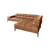 ECKSOFA NELSON Braun Leder Relaxfunktion - Cognac/Dunkelbraun, Leder/Metall (321/216cm) - KAWOLA