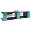 LOWBOARD Movie Fronten in Petrol Hochglanz - Petrol, Holzwerkstoff (135/30/39cm) - Vladon