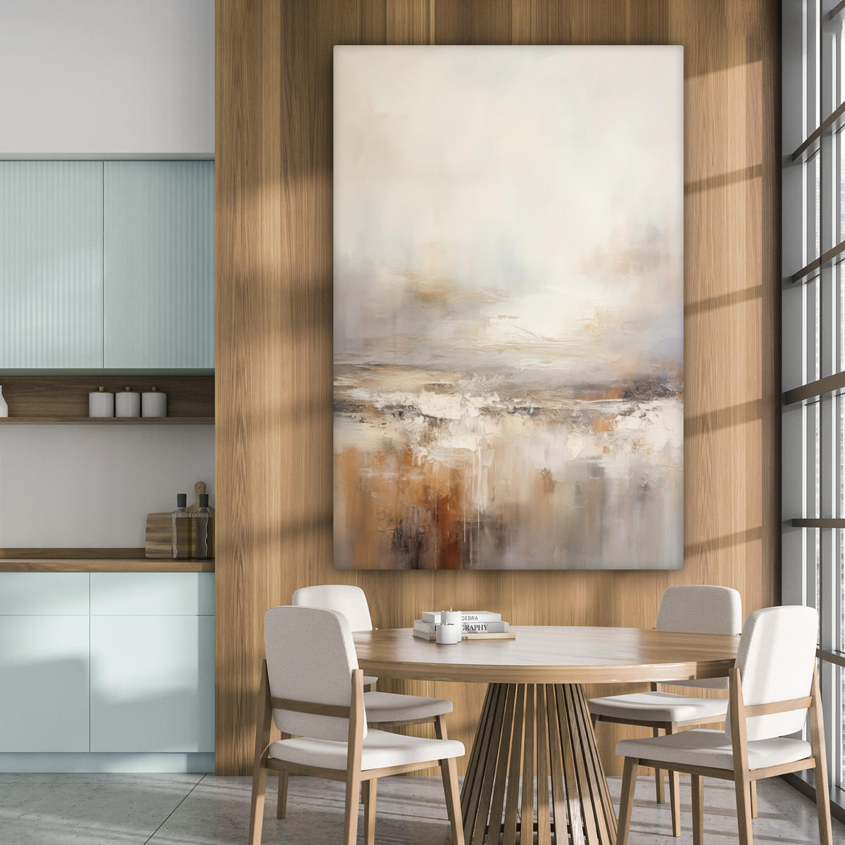 LEINWANDBILD Kunst - Industriell - Grau - Braun - Abstrakt Deko Groß 90x140 cm - Sandfarben, Textil (90/140cm) - MuchoWow