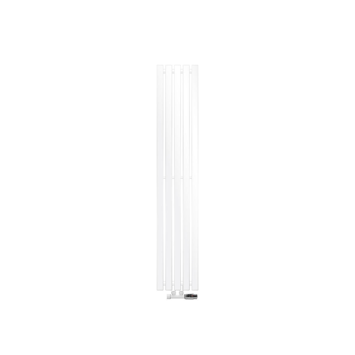 BADHEIZKÖRPER Stella 260x1400 mm Weiß mit Ventil Eckform - Weiß, Metall (26/140/5cm) - LuxeBath