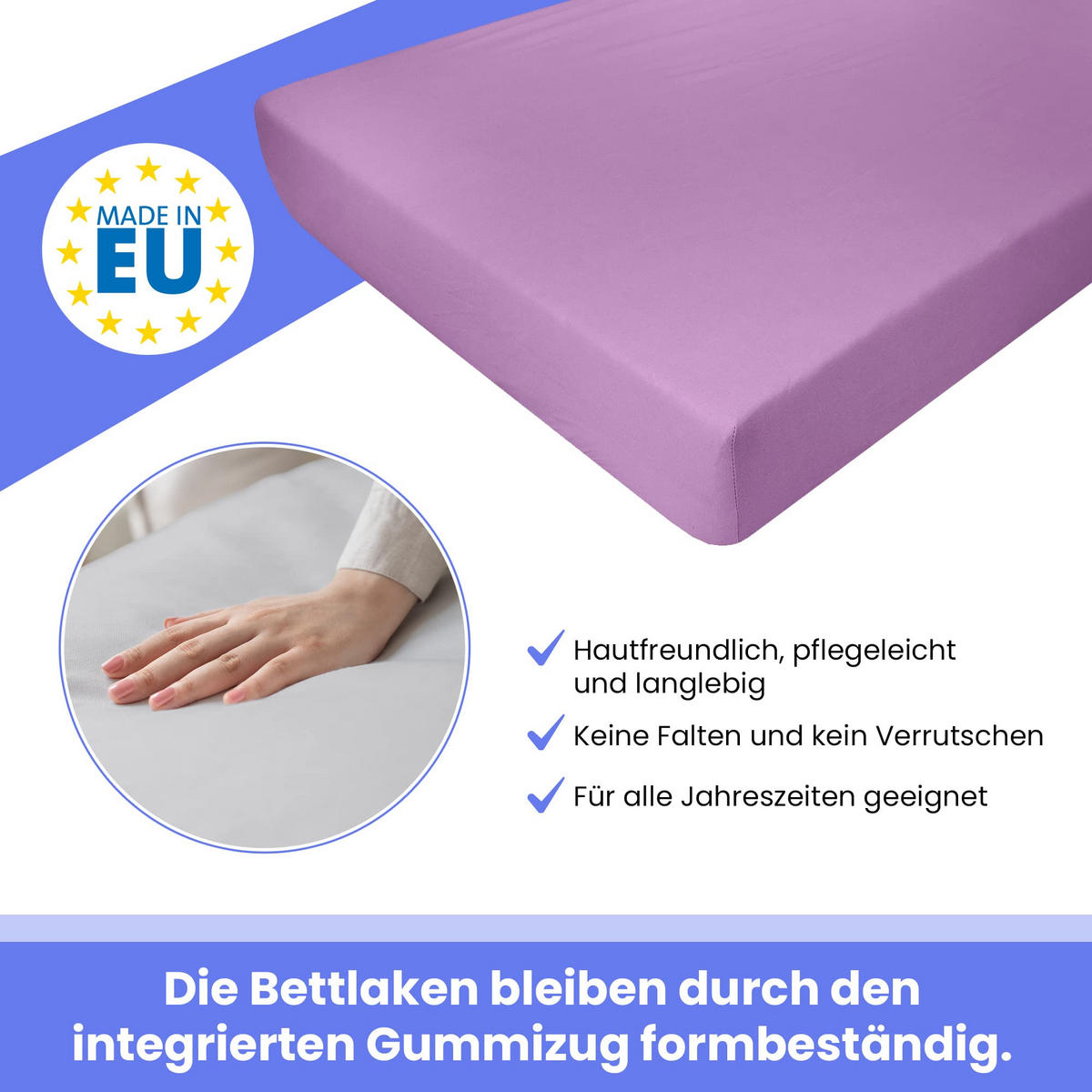 SPANNBETTLAKEN 60/120 cm, Jersey Elastisch 100 % Baumwolle Violett - Violett, Textil (60/120cm) - Best For Home