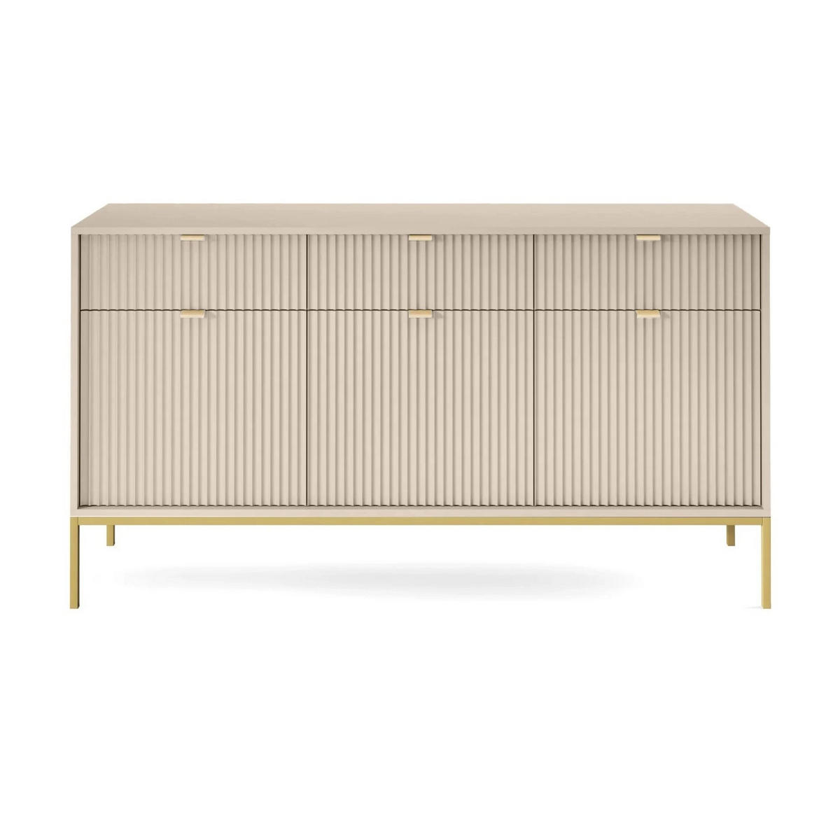 VELLORE Sideboard - Beige/Goldfarben, Holzwerkstoff/Metall (154/83/39cm) - Selsey
