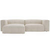 ECKSOFA Landi Creme Links - Creme/Schwarz, Kunststoff/Textil (180/240cm) - Graingold
