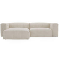 ECKSOFA Landi Creme Links - Creme/Schwarz, Kunststoff/Textil (180/240cm) - Graingold