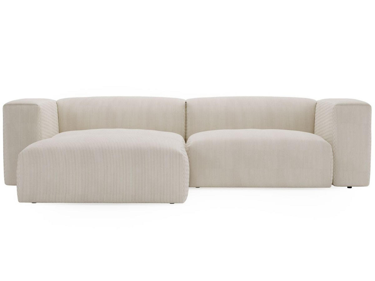 ECKSOFA Landi Creme Links - Creme/Schwarz, Kunststoff/Textil (180/240cm) - Graingold