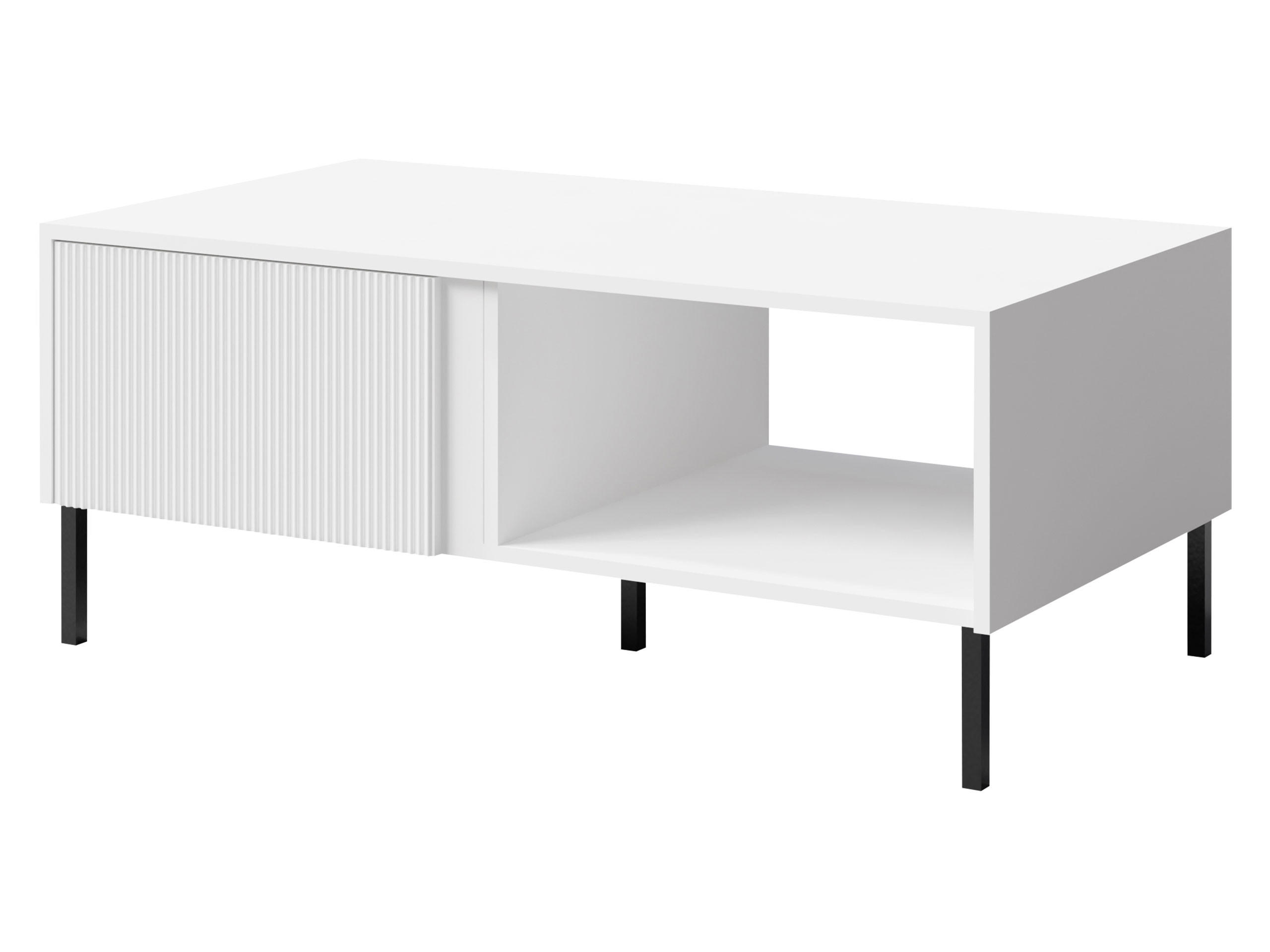 COUCHTISCH Mia 08 - Schwarz/Weiß, Holzwerkstoff/Metall (60/110/45cm) - MIRJAN24