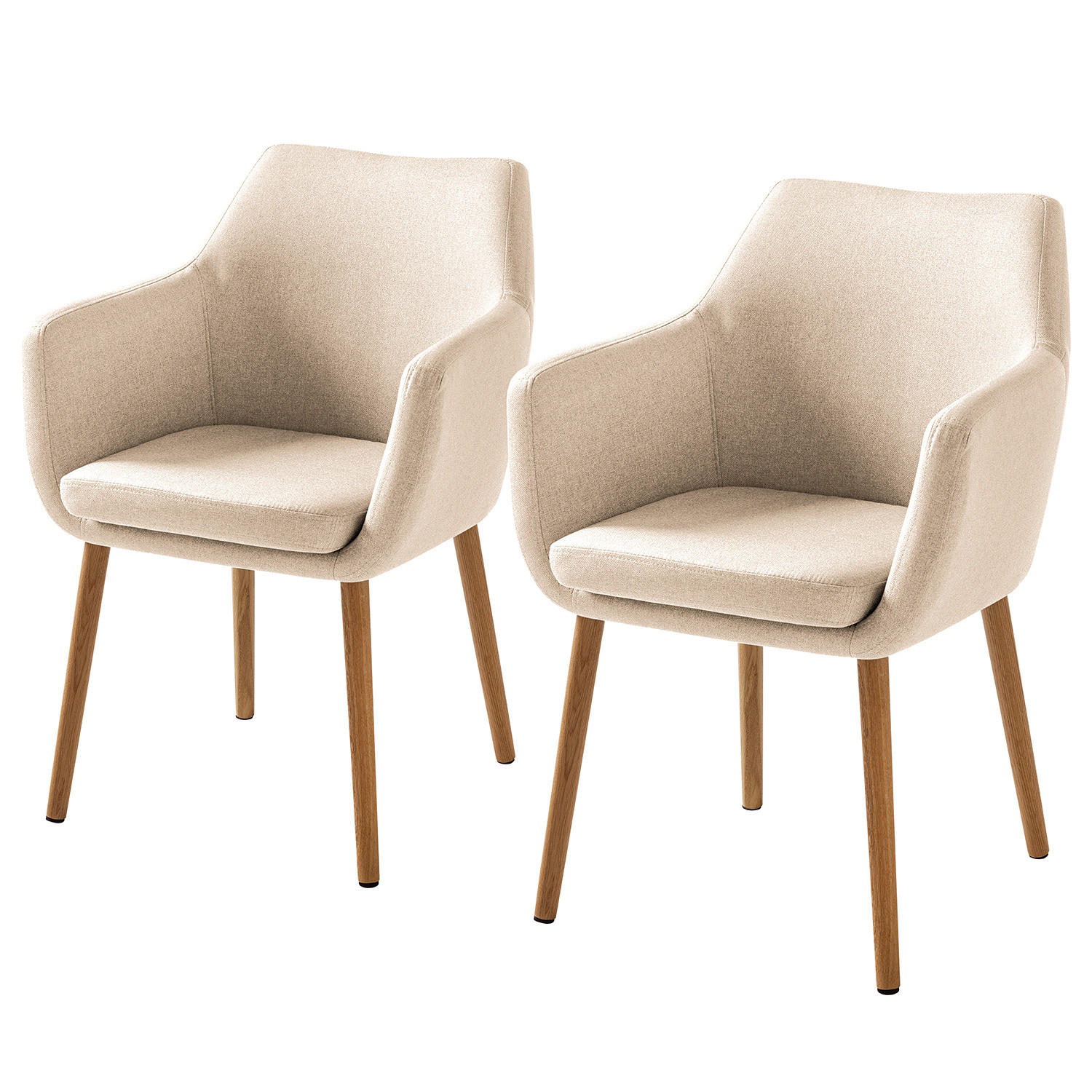 ARMLEHNENSTUHL - XXL - Beige, Holz/Textil (62/84/62cm) - home24