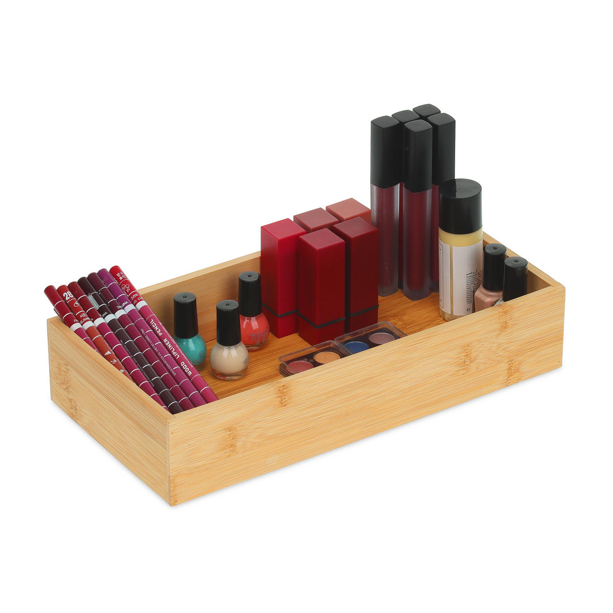 ORDNUNGSBOX - Hellbraun, Holz/Holzwerkstoff (30/6/15cm) - Relaxdays