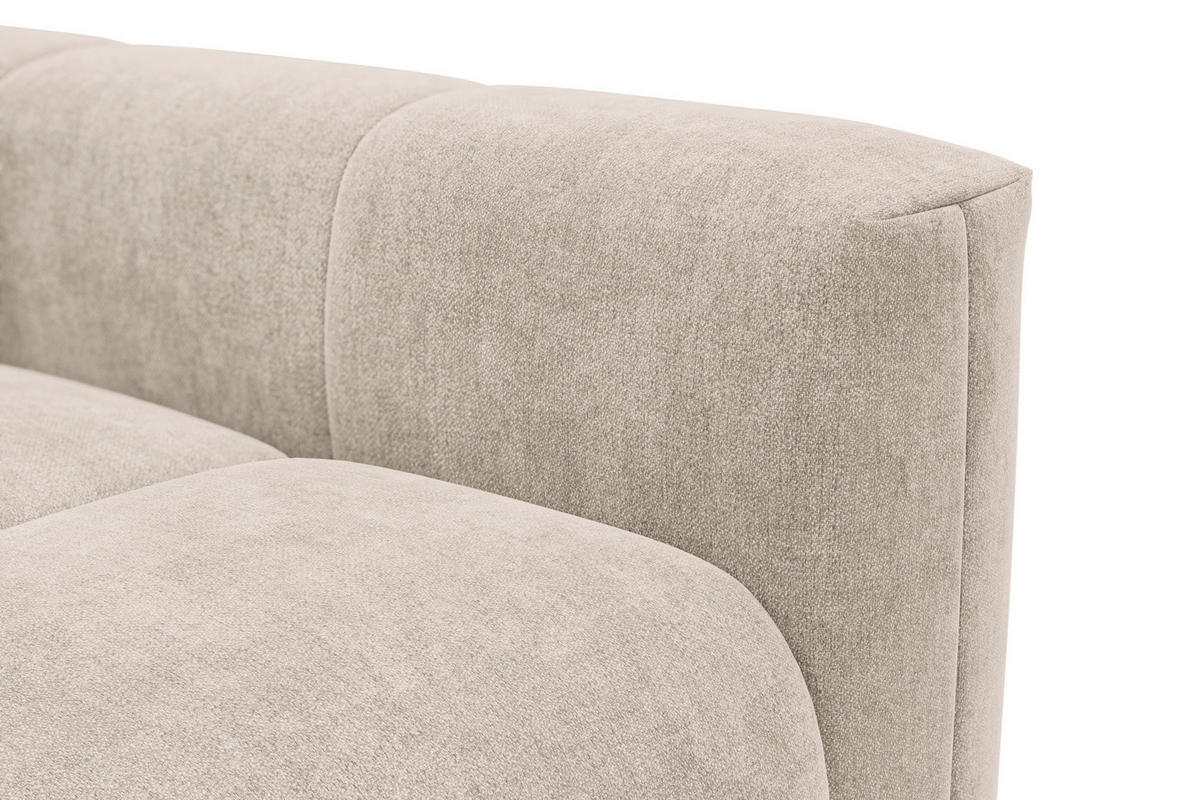 ECKSOFA VERONA 3-Sitzer links, Beige - Beige/Schwarz, Holz/Textil (224/173cm) - Courtois Laville
