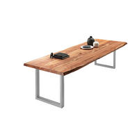 ESSTISCH VALIN - Beige/Silberfarben, Holz/Metall (120/400/79cm) - SAM