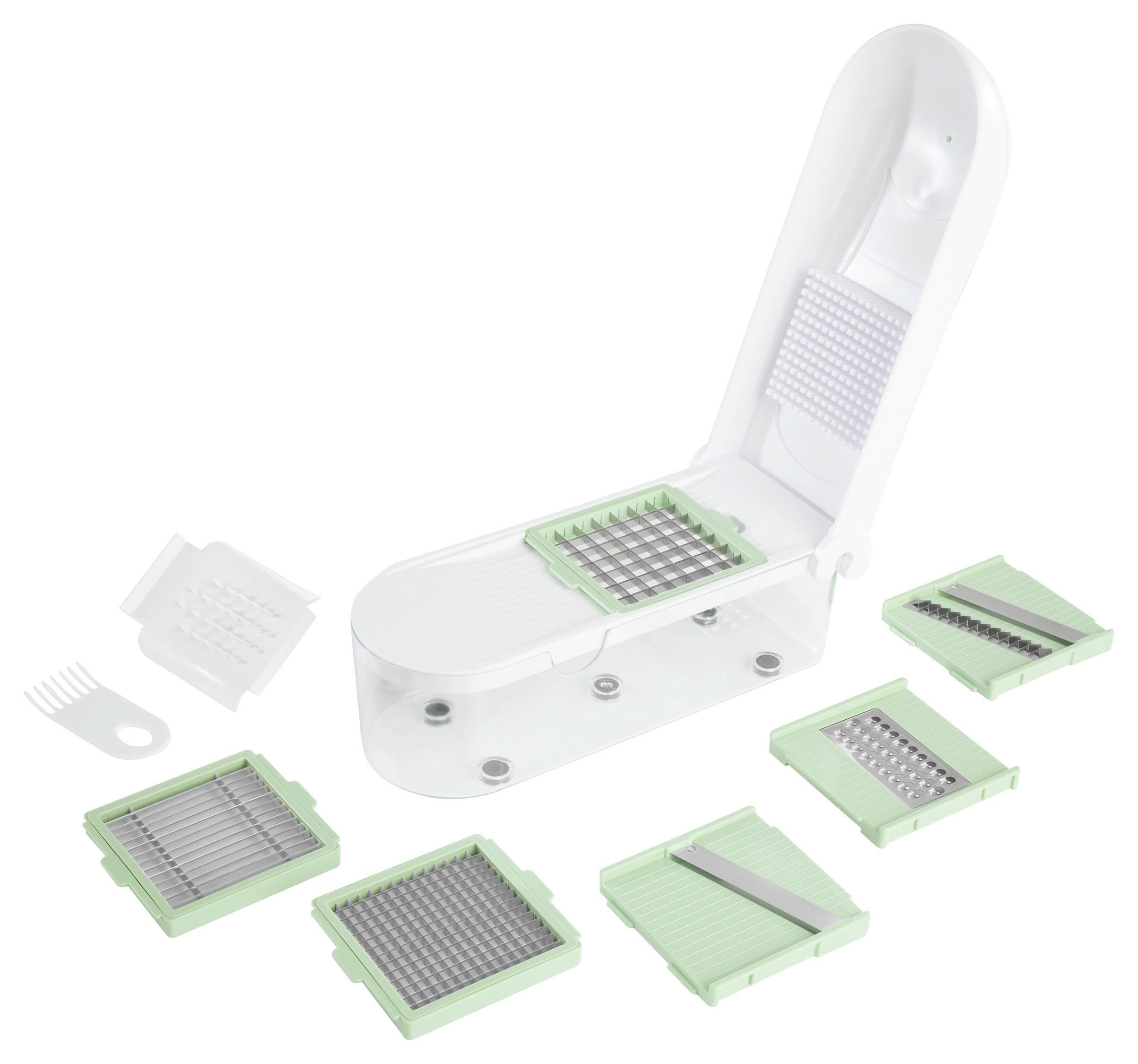 GEMÜSESCHNEIDER Gourmetmaxx Multi-Schneider Weiß/Grün - Salbeigrün, Metall - Sonstige