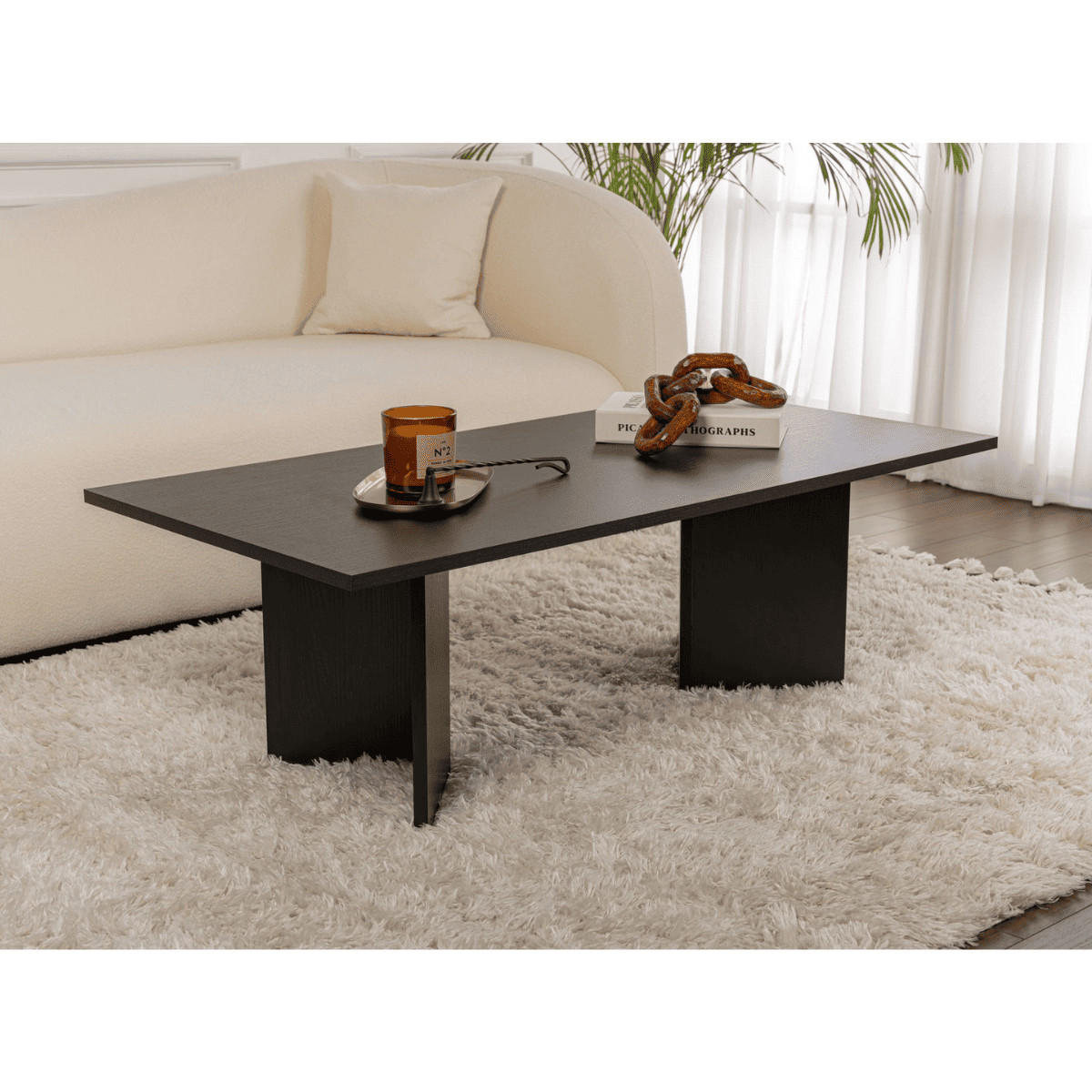 COUCHTISCH mit rechteckiger Platte 119/60/40 cm - Eichefarben, Holzwerkstoff (119/60/40cm) - Calicosy