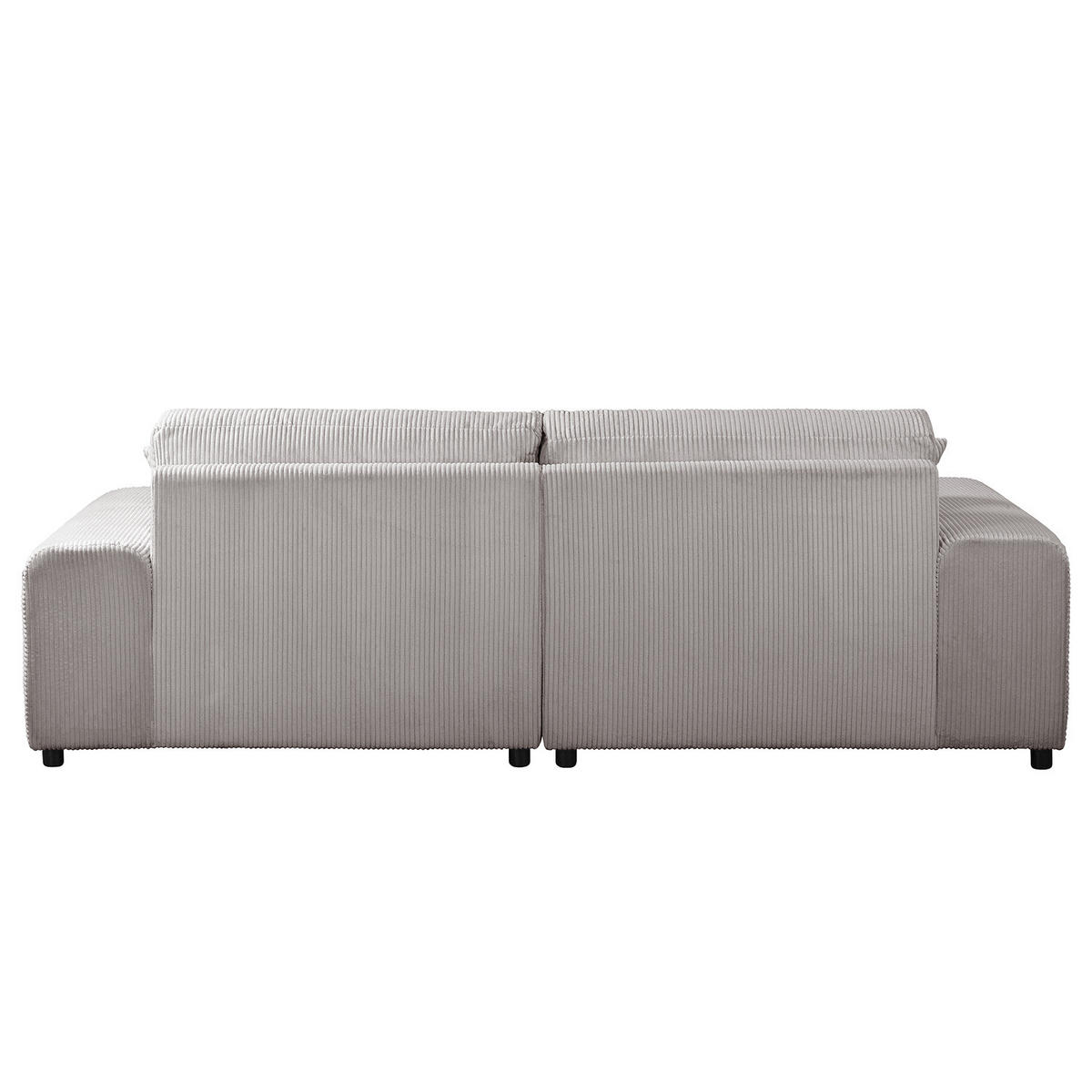 BIGSOFA - Hellgrau/Schwarz, Kunststoff/Textil (237/79/144cm) - home24