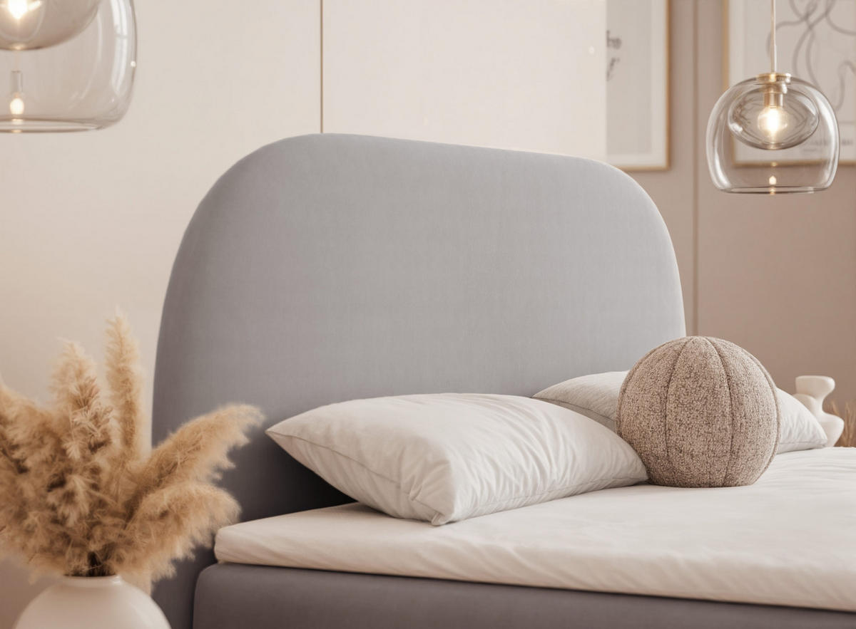 BOXBETT NOELIA 140/200 cm mit Matratze und Topper, Grau - Grau, Textil/Metall (140/200cm) - Idohome