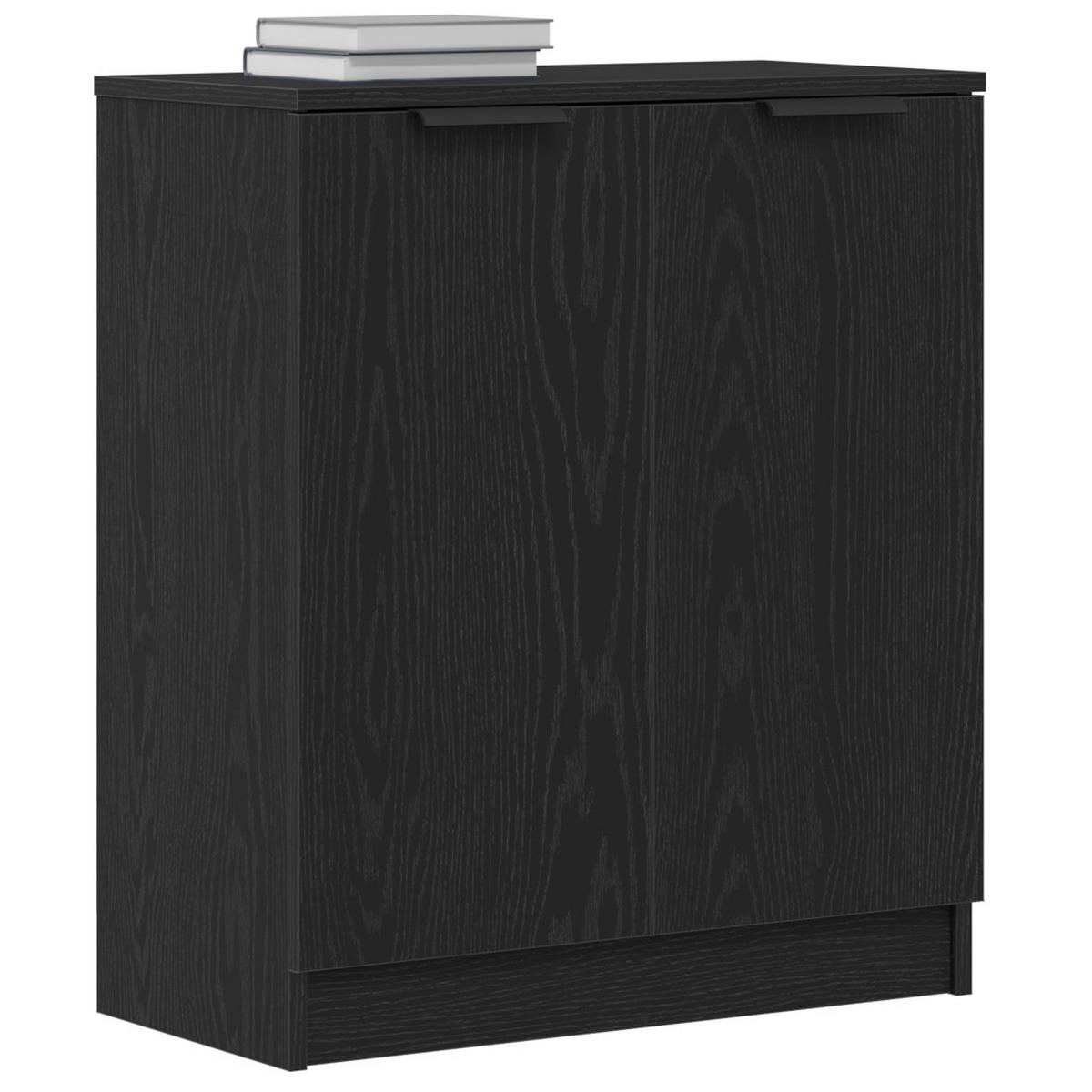 SIDEBOARD Schwarz Eichen-Optik 60/30/70 Cm Holzwerkstoff - Schwarz, Holzwerkstoff (30/70/60cm) - vidaXL