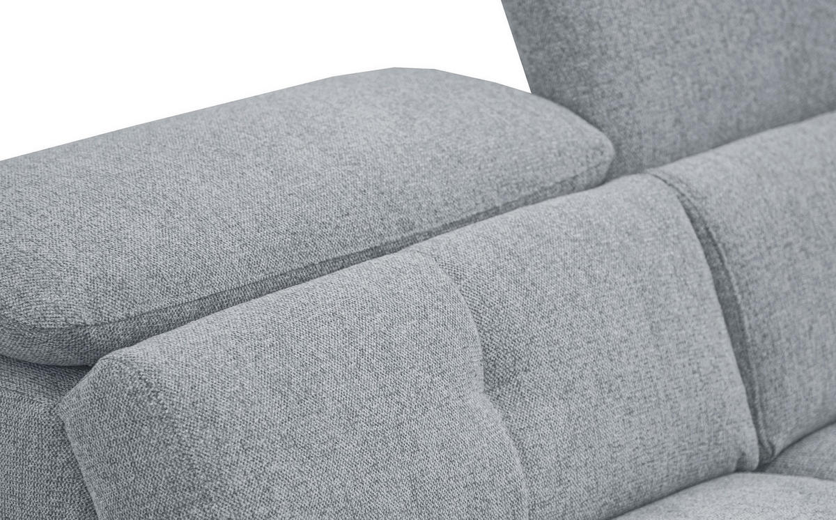 SOFA AVENA 3-Sitzer mit 1 Relaxfunktion, silberfarben - Silberfarben, Holzwerkstoff/Textil (204/80/108cm) - Courtois Laville