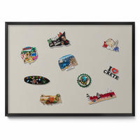 MAGNETTAFEL 70x50 cm Schwarzer Rahmen Cremefarben - Champagner, Metall (70/50/0.4cm) - TULUP