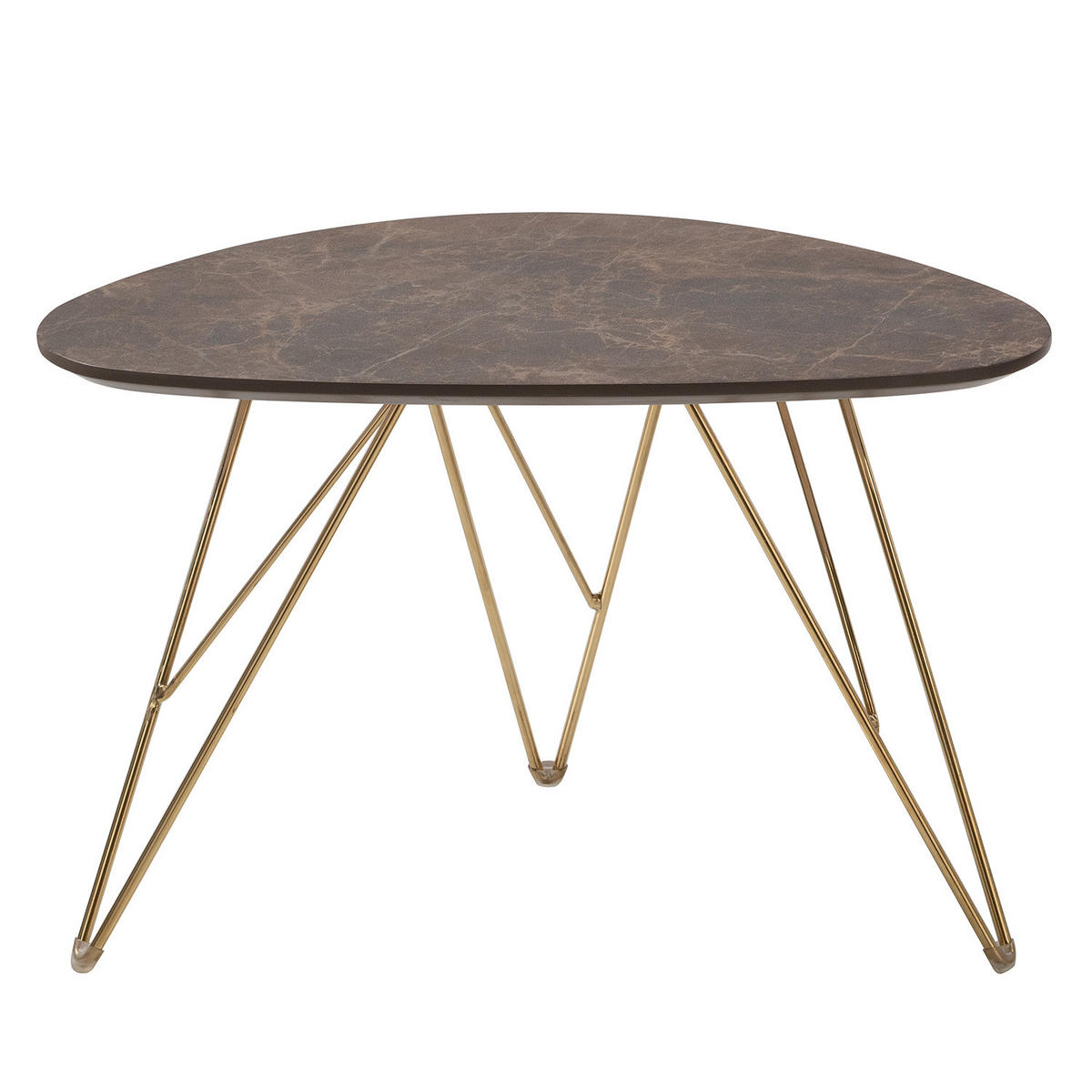 COUCHTISCH - Marmor Braun Dekor / Gold - Braun, Holzwerkstoff/Metall (40/60/38cm) - home24