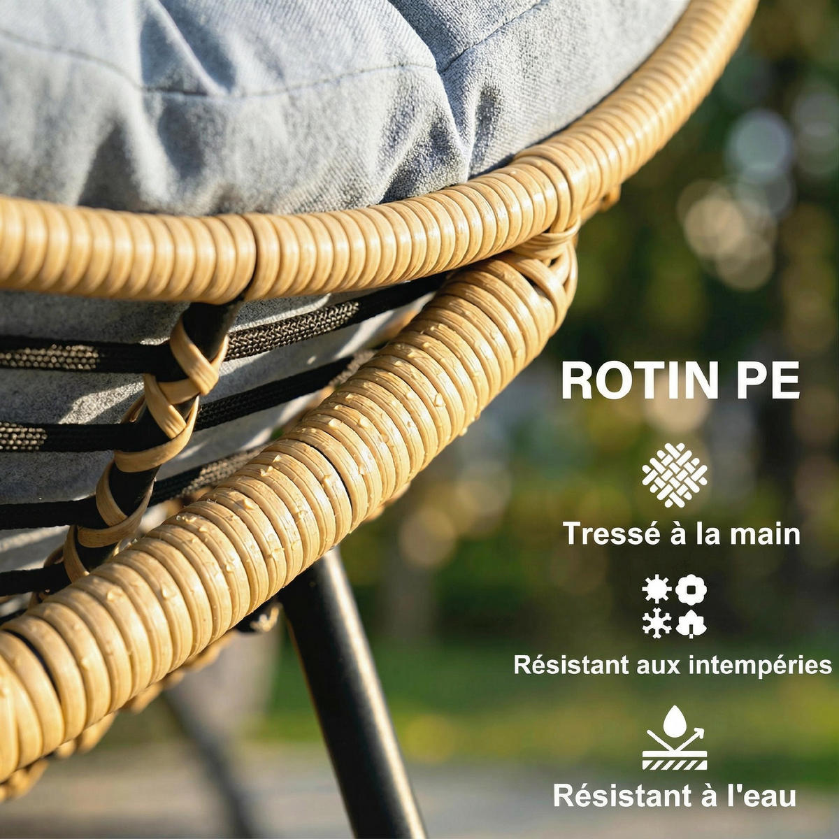 GARTENSCHAUKELSTUHL DE-13722 mit Polsterkissen Grau - Grau, Metall (87/70/110cm) - ComfortXL
